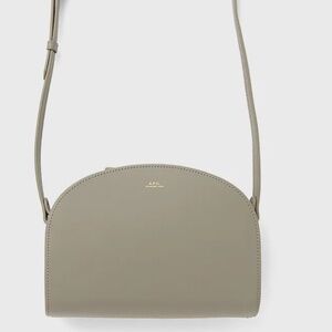 A.P.C Demi Lune bag in taupe green leather current season